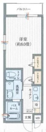 ワコーレヴィータ伊丹北本町(1K/3階)の間取り写真
