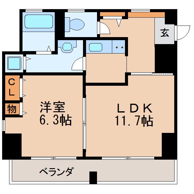 丸の内TERRACE(1LDK/6階)の間取り写真