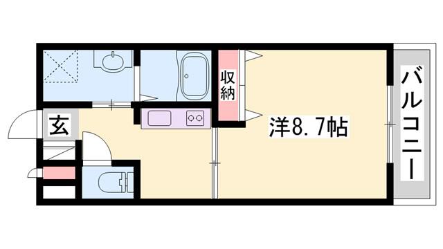 ワレアオコダ(1K/2階)の間取り写真