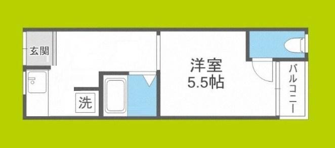 庭井ハイツ(1DK/2階)の間取り写真