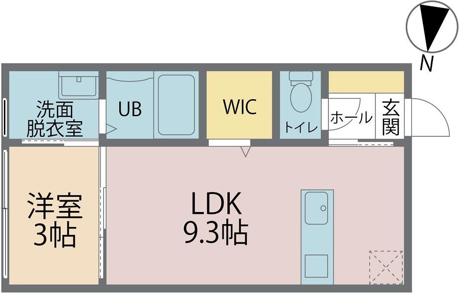 PARABOLICA(1LDK/1階)の間取り写真