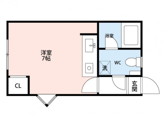 VILLETTA本城(ワンルーム/1階)の間取り写真