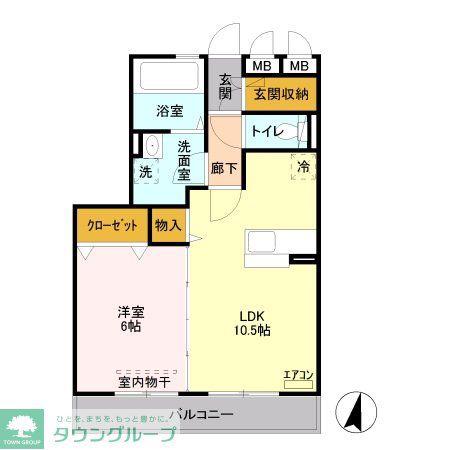 グレイスA(1LDK/3階)の間取り写真