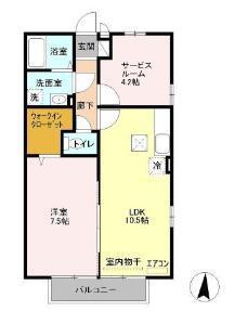 アミティエ マノ(1SLDK/1階)の間取り写真