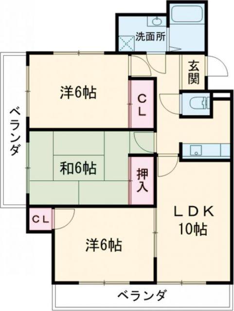 ホワイトピア江島台(3LDK/3階)の間取り写真