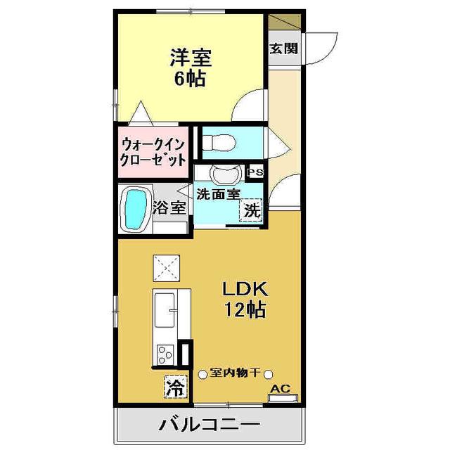 ウィルハイツ福井(1LDK/3階)の間取り写真