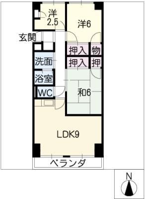 ラフォーレ甚目寺(3LDK/8階)の間取り写真