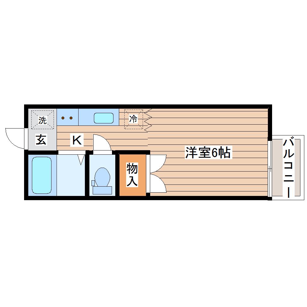ファインハイツ川内(1K/2階)の間取り写真