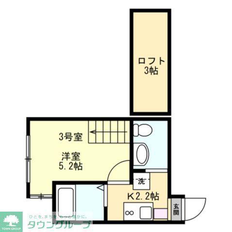 オアゾ相模原矢部(1K/1階)の間取り写真