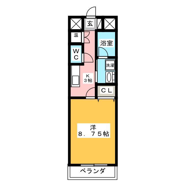 CASTLE HILLS 柳ケ瀬(1K/7階)の間取り写真