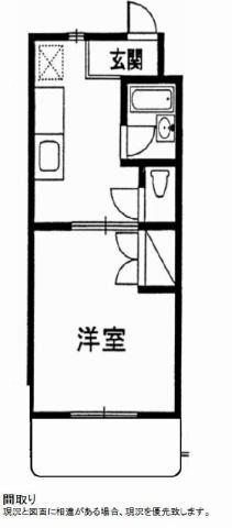 ドミールV(1K/3階)の間取り写真