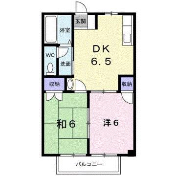 ハイツリバーサイドI(2DK/1階)の間取り写真