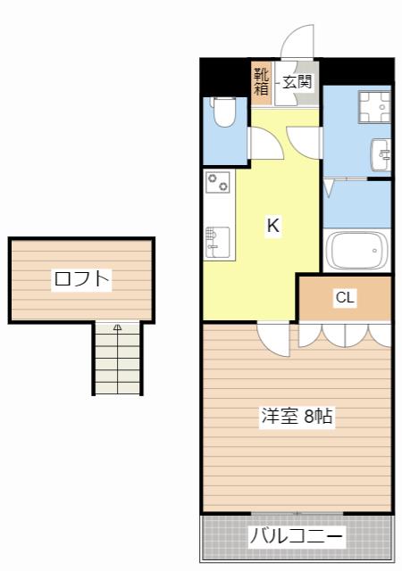 オルガ21(1K/2階)の間取り写真