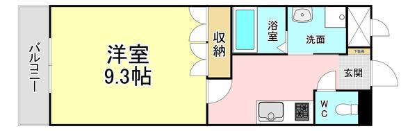 ボンヌールコートK(1K/3階)の間取り写真