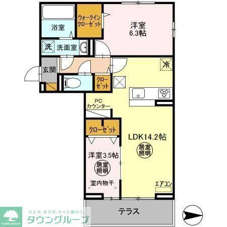 カンパーナ(2LDK/1階)の間取り写真