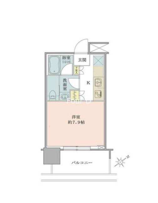 BRILLIA TOWER 浜離宮(1K/7階)の間取り写真