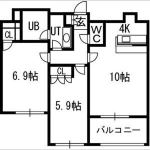 グランカーサ裏参道(2LDK/3階)の間取り写真