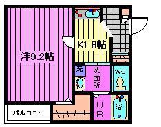 J-MAISON南浦和I(1K/3階)の間取り写真