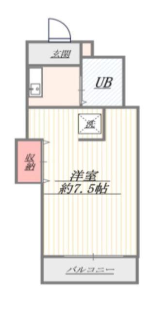山口ビル(ワンルーム/2階)の間取り写真