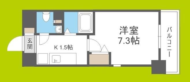 エイチ・ツー・オー東住吉I番館(1K/4階)の間取り写真