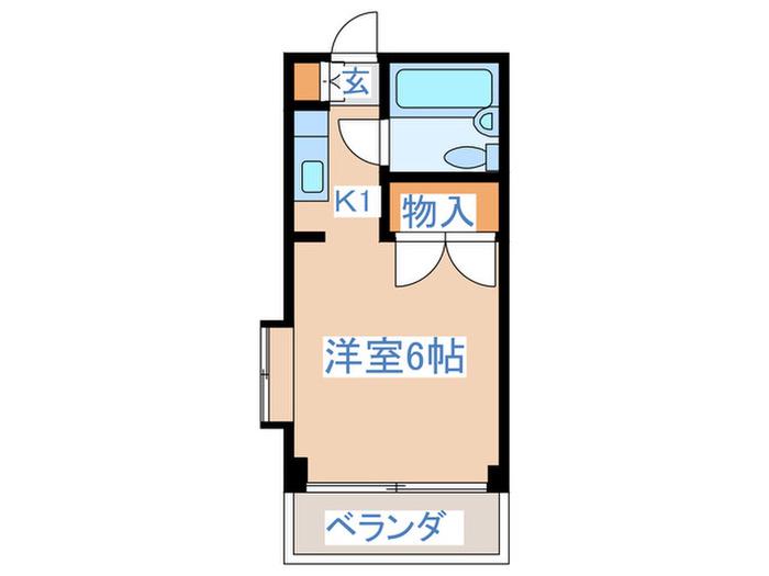 ハウス中村(1K/2階)の間取り写真