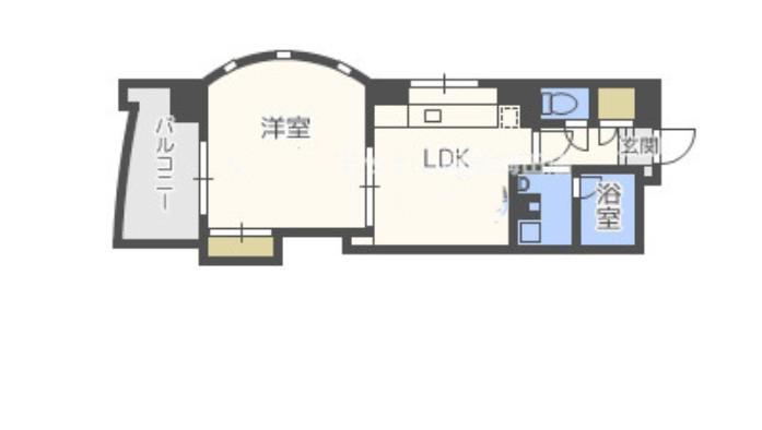 マスターズレジデンス道頓堀II(1LDK/7階)の間取り写真