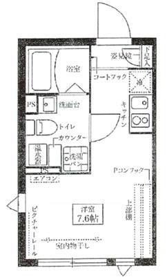 COCOCUBE北千住(ワンルーム/2階)の間取り写真