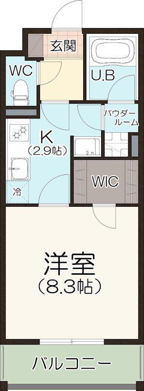 AQLA(1K/1階)の間取り写真