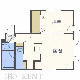 CURTIS HASSAMU(1LDK/4階)の間取り写真