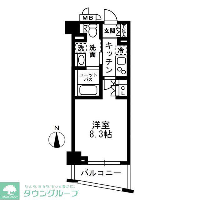 レジディア中落合A棟(1K/3階)の間取り写真