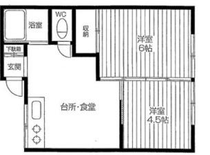 はづき荘(2DK/1階)の間取り写真