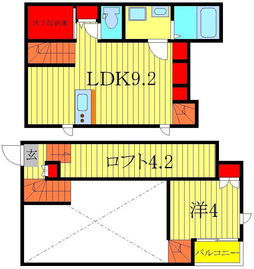 CB柏KAJIN(1LDK/1階)の間取り写真
