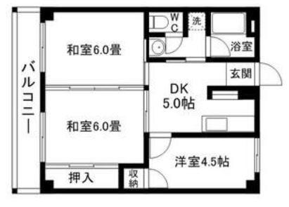原まるまん第2ビル(3DK/5階)の間取り写真