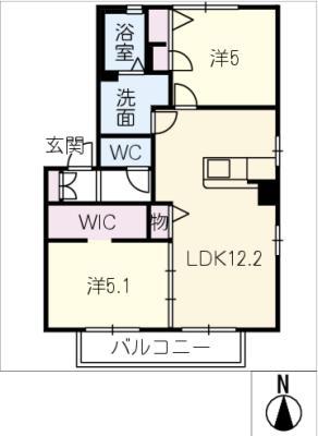 CASA・ACORDEA棟(2LDK/1階)の間取り写真