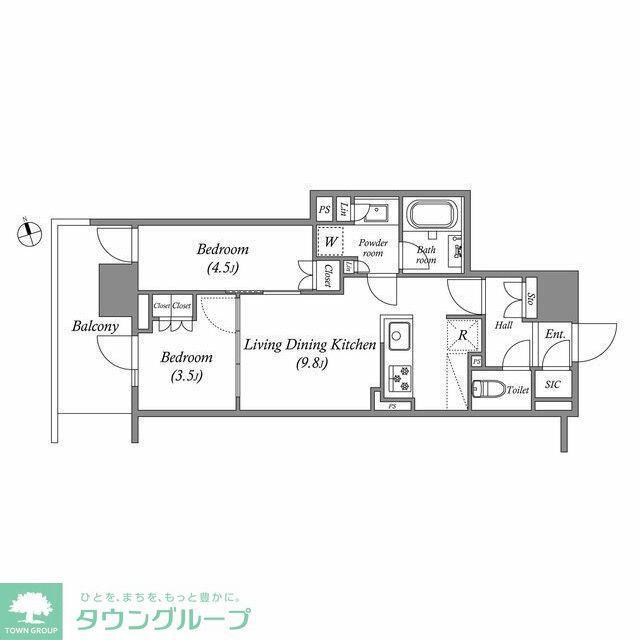NIDO南千住(2LDK/11階)の間取り写真