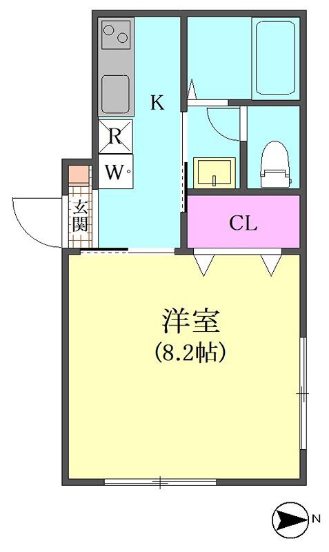 ルミエール大森(1K/1階)の間取り写真