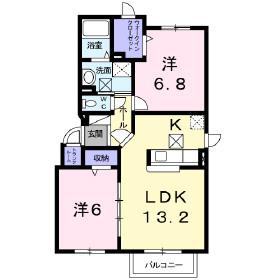 ARTアルビレオI(2LDK/2階)の間取り写真