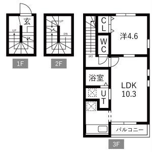 マックスレジデンシア荒巻(1LDK/3階)の間取り写真