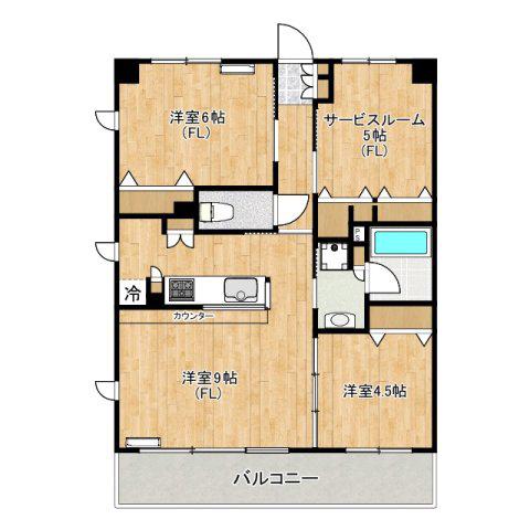 クリオ上麻生(2SLDK/3階)の間取り写真