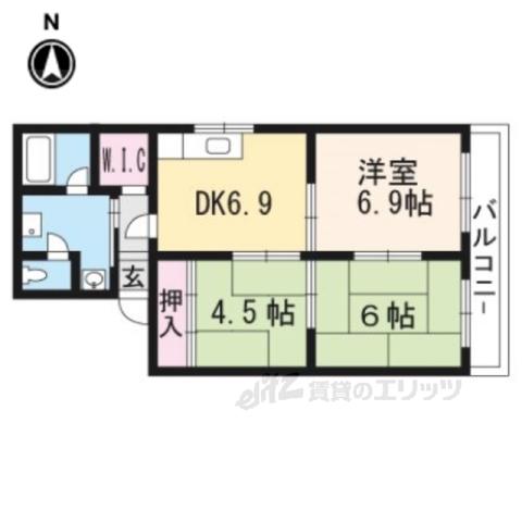 シャトレ琵琶(3DK/3階)の間取り写真