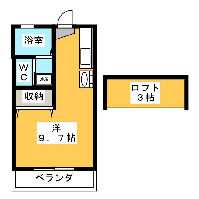 ラトゥール諏訪坂(ワンルーム/2階)の間取り写真