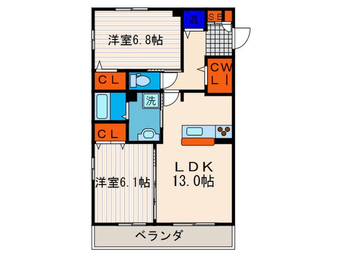 メゾンなでしこ(2LDK/1階)の間取り写真