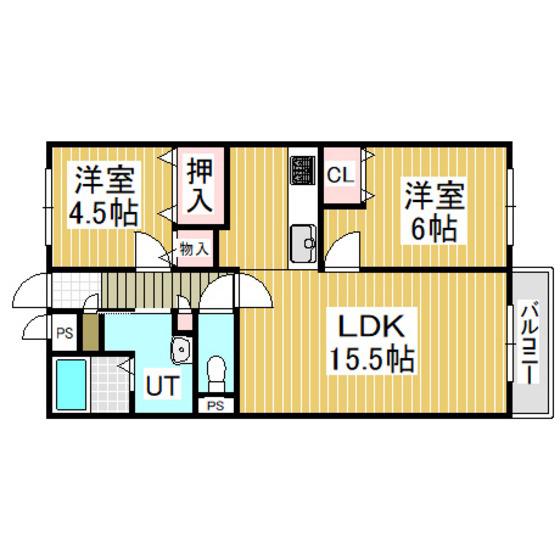 Jステージ拓勇(2LDK/2階)の間取り写真