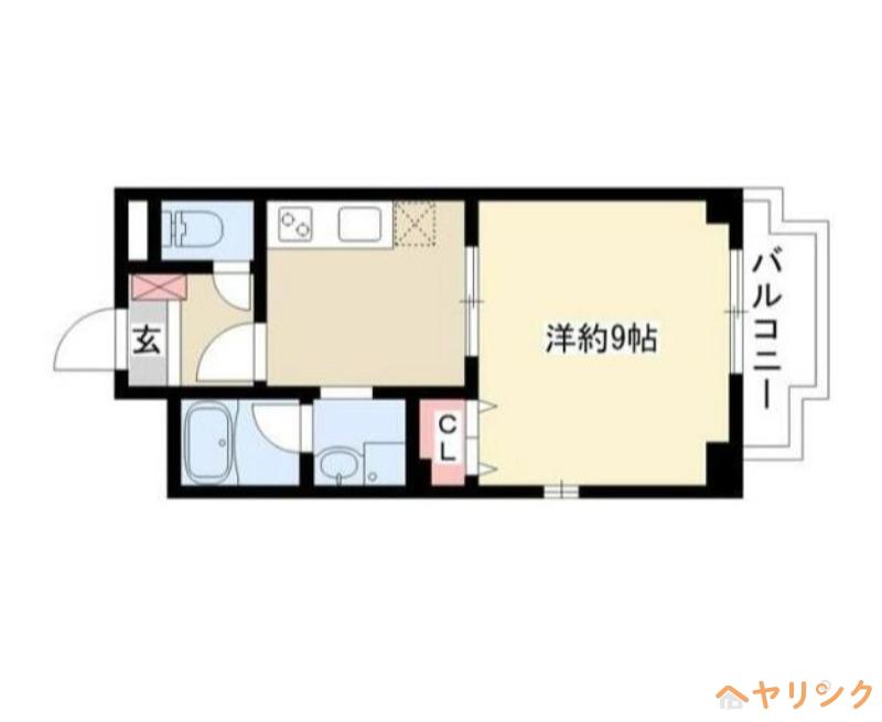セジュール二ツ杁(1DK/1階)の間取り写真