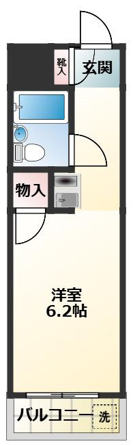 ISプラステリアI(ワンルーム/2階)の間取り写真