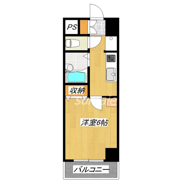 ドミール北赤羽(1K/6階)の間取り写真