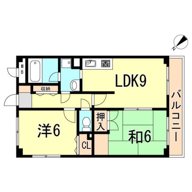 エランドール(2LDK/2階)の間取り写真