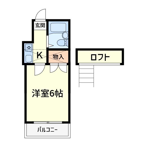 アルデール富田(1K/2階)の間取り写真
