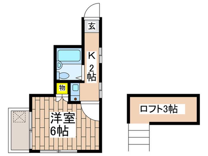 レオパレス杉田第2(1K/2階)の間取り写真