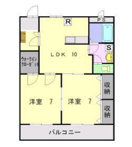 グラヴィス・テール(2LDK/3階)の間取り写真